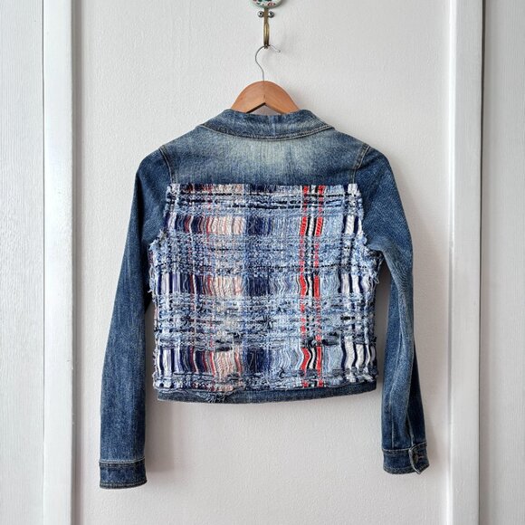 Ramy Brook Gloria Shredded Tweed Jean Jacket - Picture 6 of 7